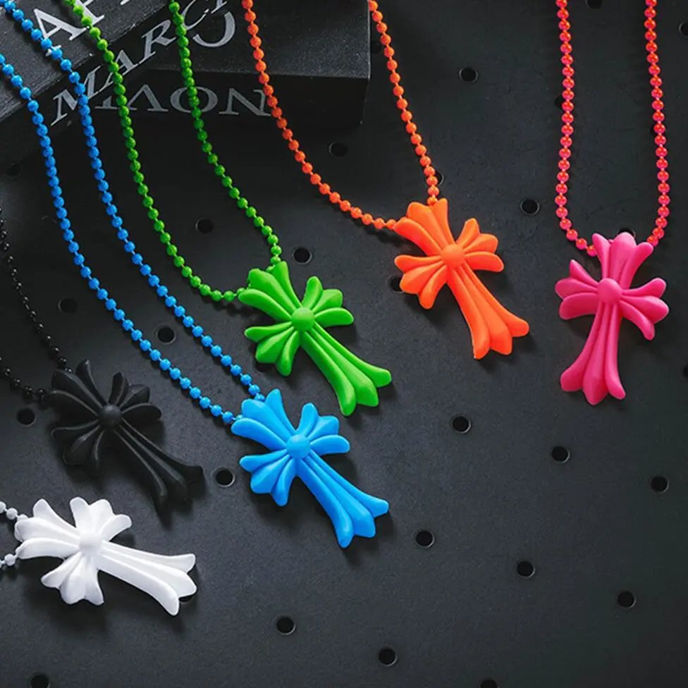 Colorful cross Joker lady necklace-MLMLSPTS0707