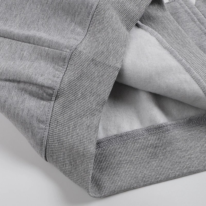 High-quality fleece-lined hooded sweatshirt set from the factory – additional view