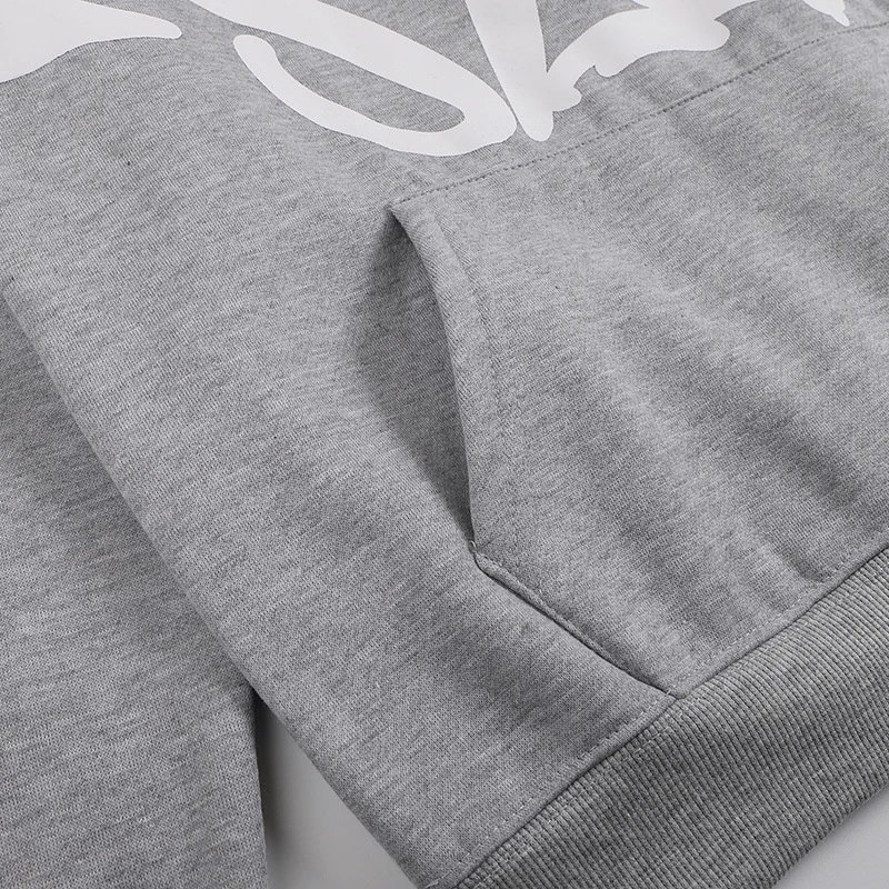High-quality fleece-lined hooded sweatshirt set from the factory – additional view