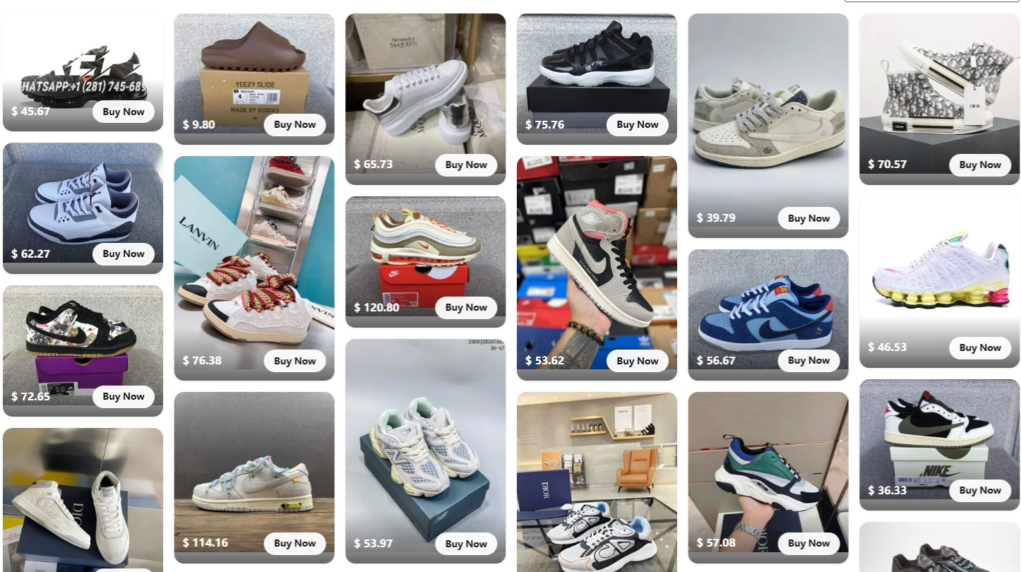 A collection of sneakers for browsing and comparing footwear options on Hipobuy Spreadsheet