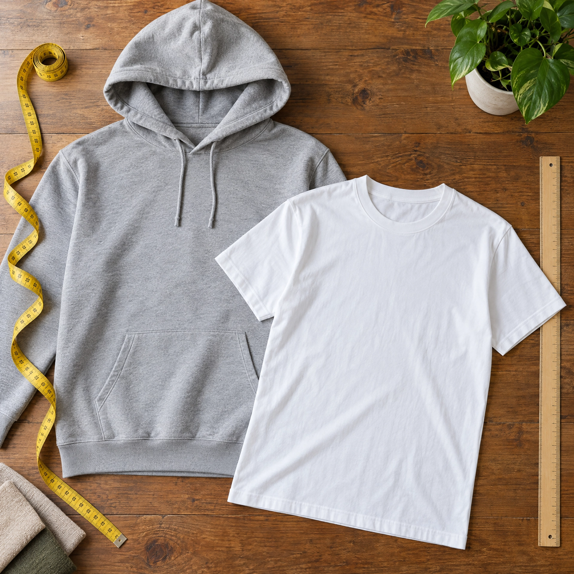 Clothing measurement guide showing how to compare garment dimensions when researching a listing