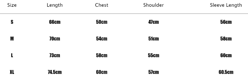 REP High-Quality 4-TS-001 size chart