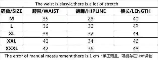 High-quality solid-color embroidered short set size chart